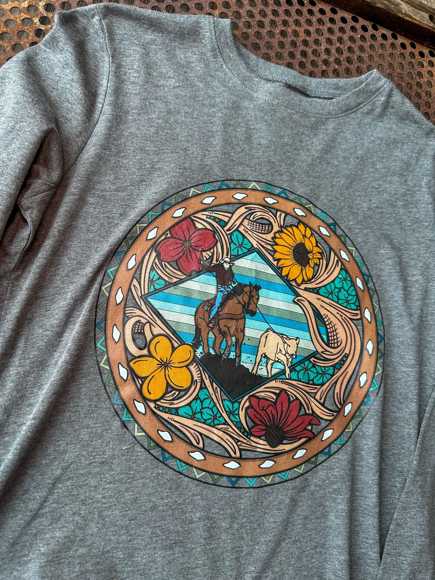 Breakaway Roper triblend long sleeve tee in grey The Rodeo Rose