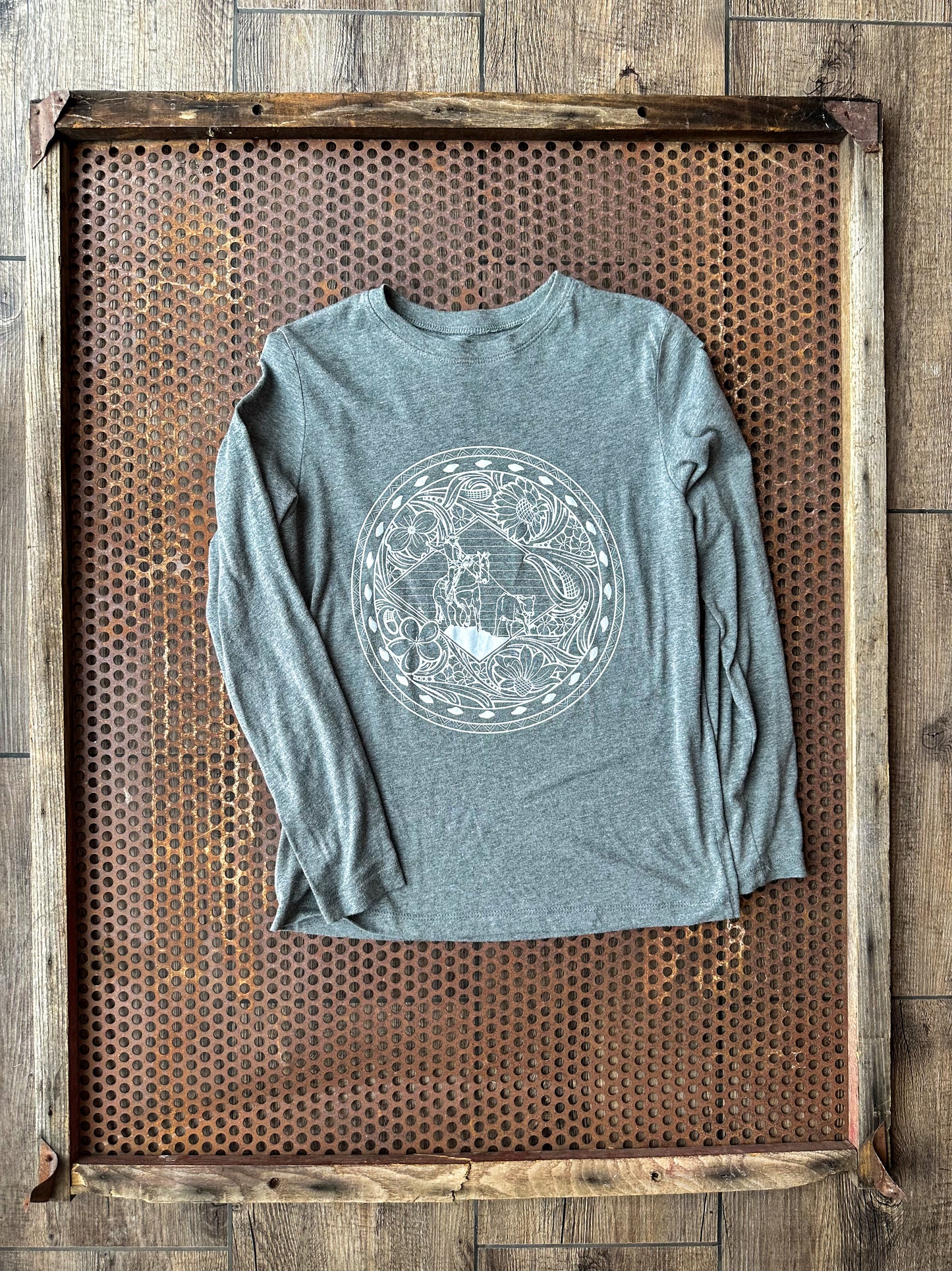 Breakaway Roper triblend long sleeve tee in grey The Rodeo Rose