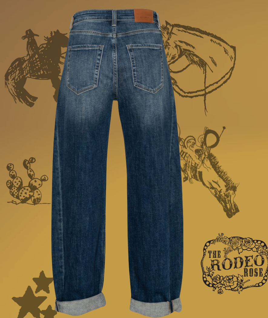 Cowboy Graffiti Barrel Jeans