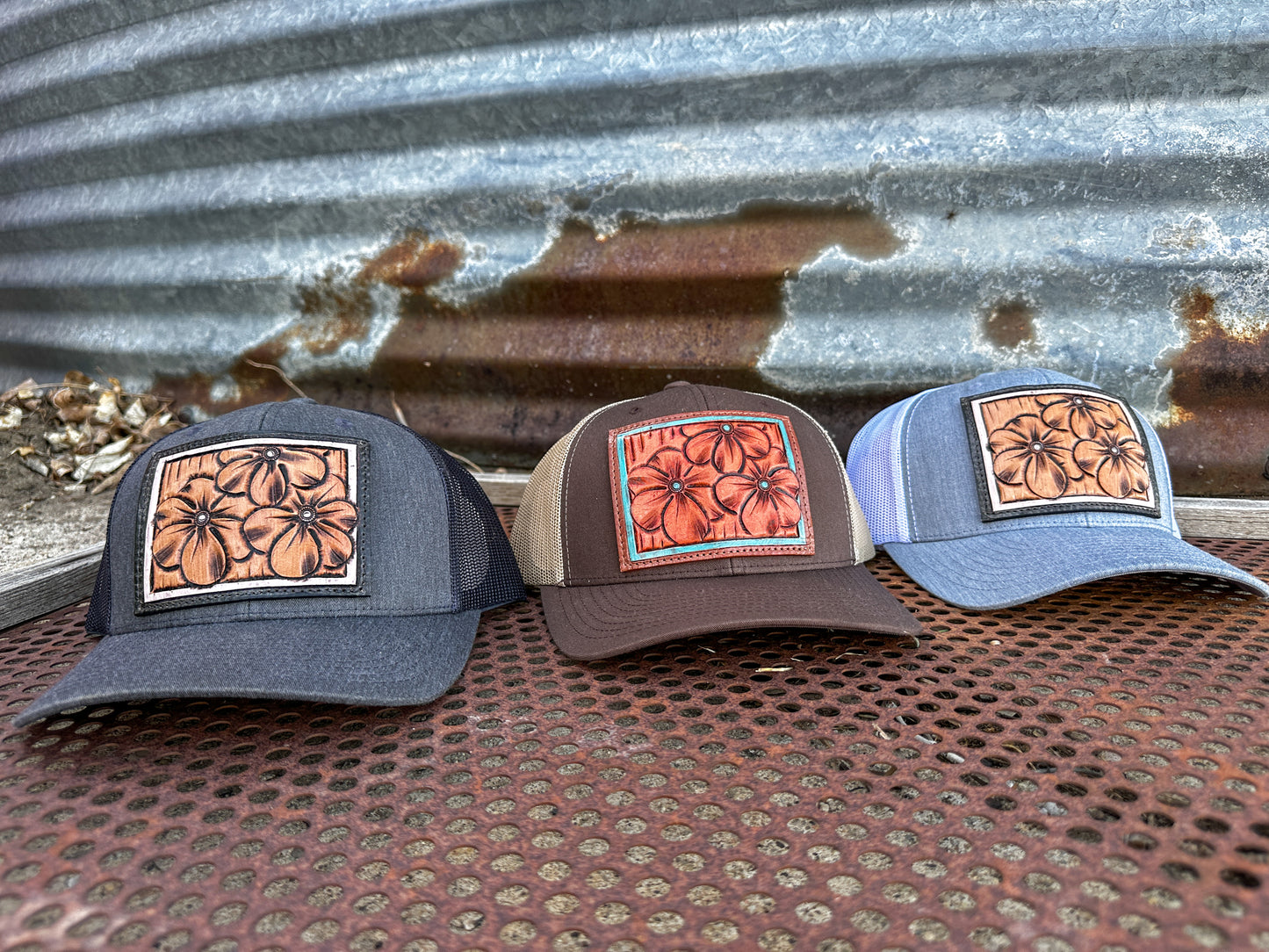 The Primerose Hand Tooled Patch Cap