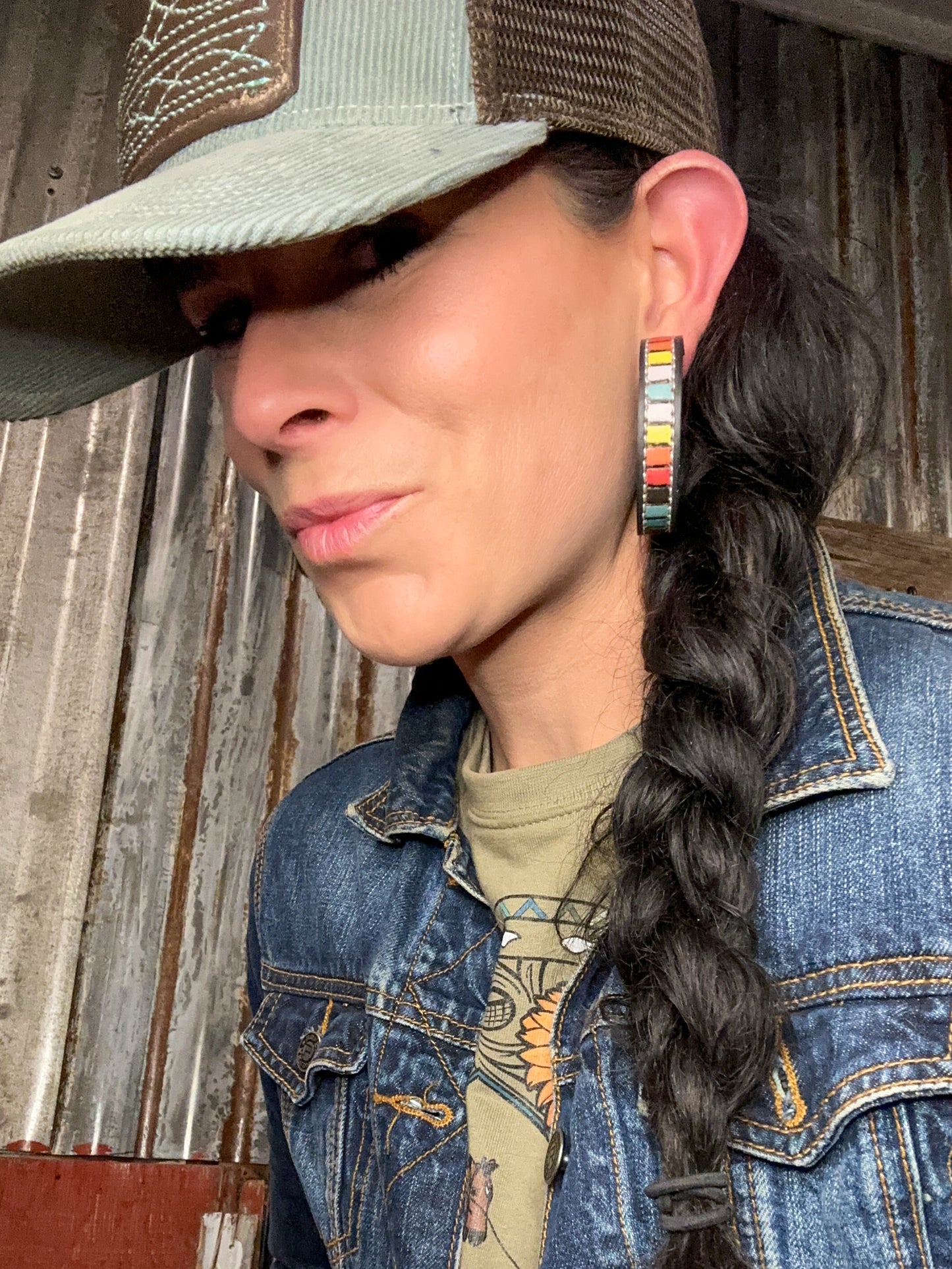 Beaded Vera Hoop Earrings Large