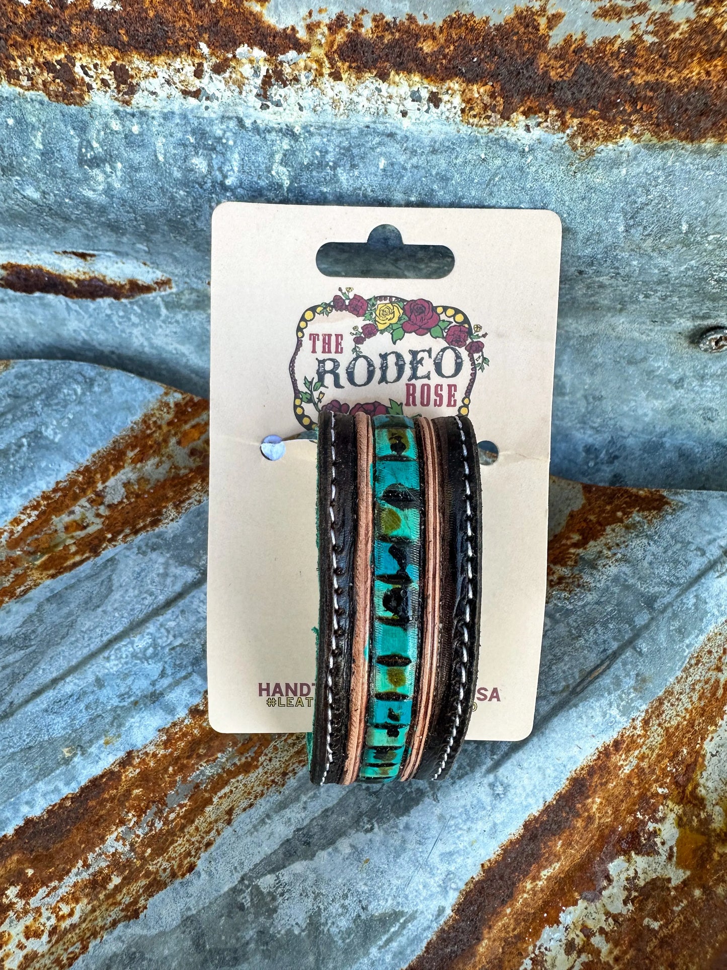 Beaded Turquoise Tooled Cuff The Rodeo Rose