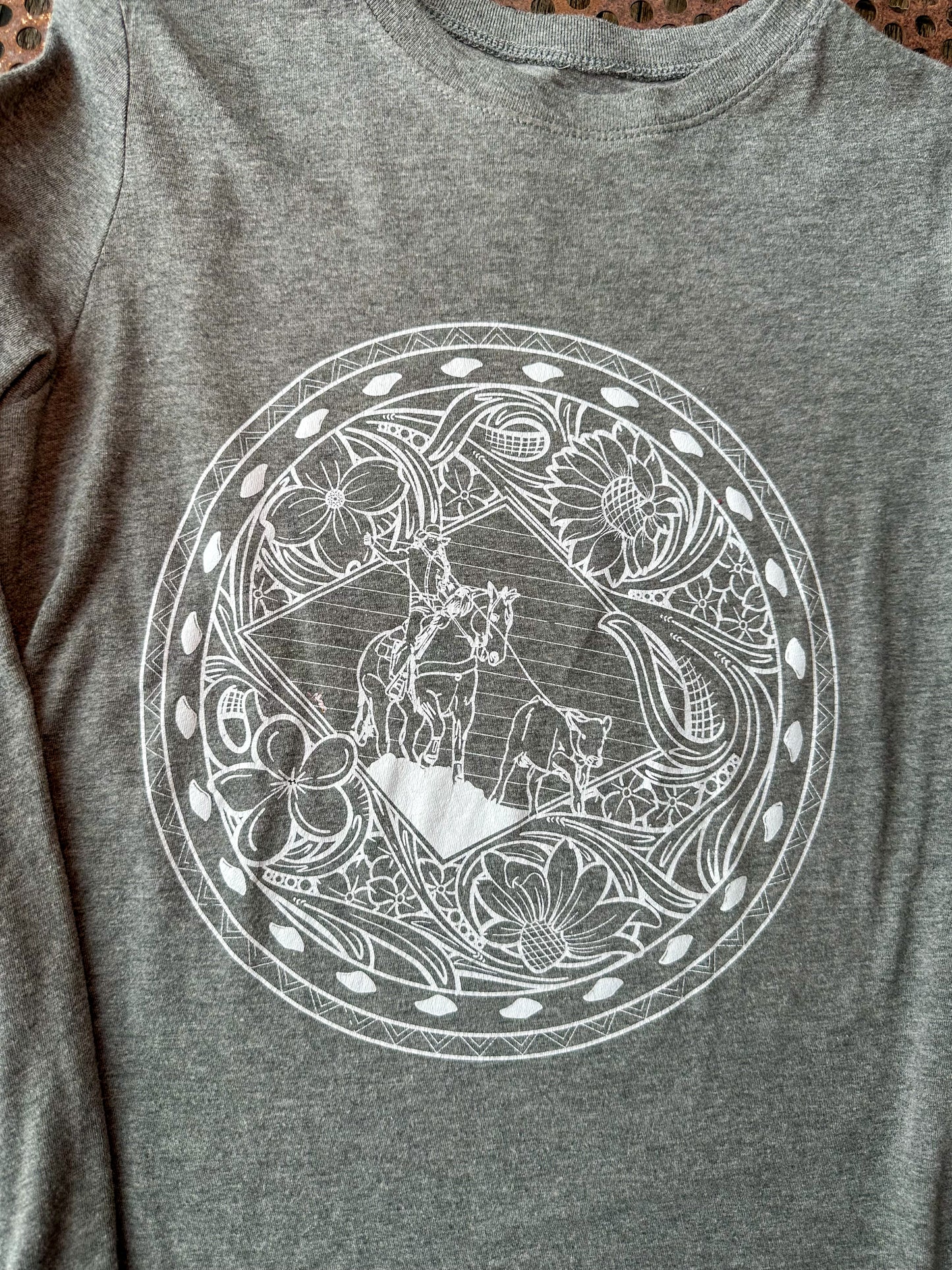 Breakaway Roper triblend long sleeve tee in grey The Rodeo Rose