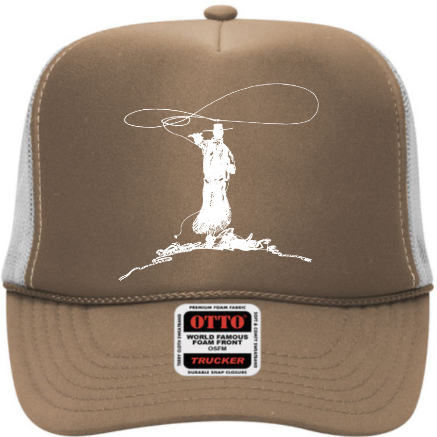 Gotta Catch'm First Foam Trucker Cap in Neutral Splits