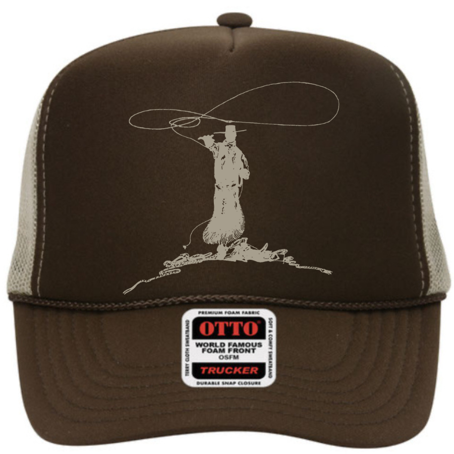 Gotta Catch'm First Foam Trucker Cap in Neutral Splits