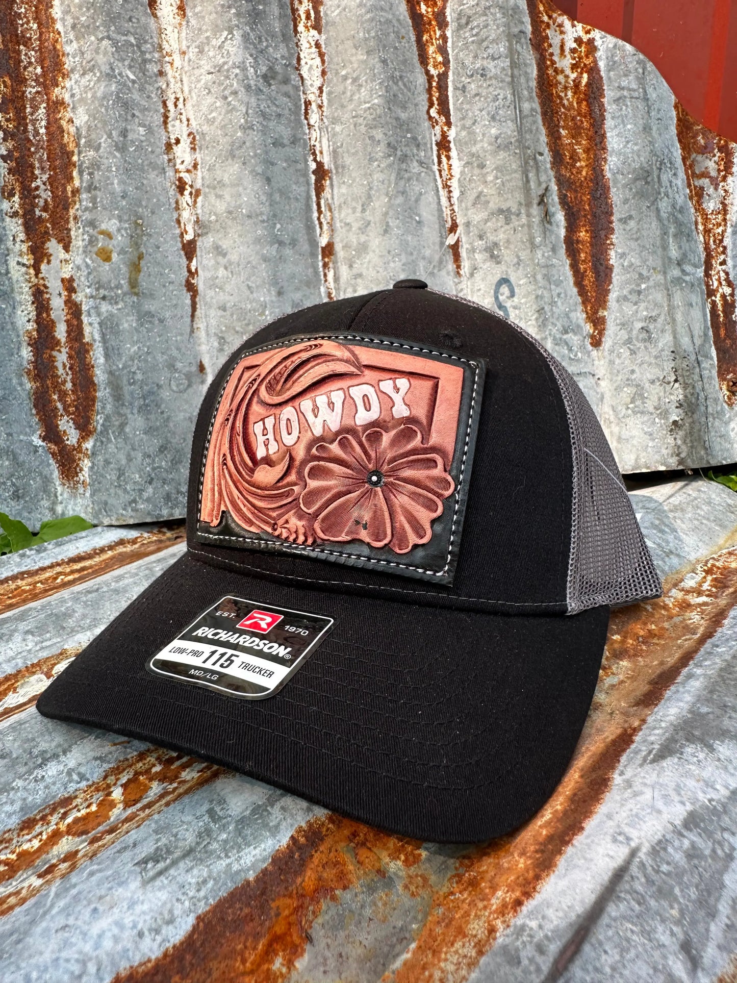Howdy Floral Hand Tooled Patch Cap The Rodeo Rose