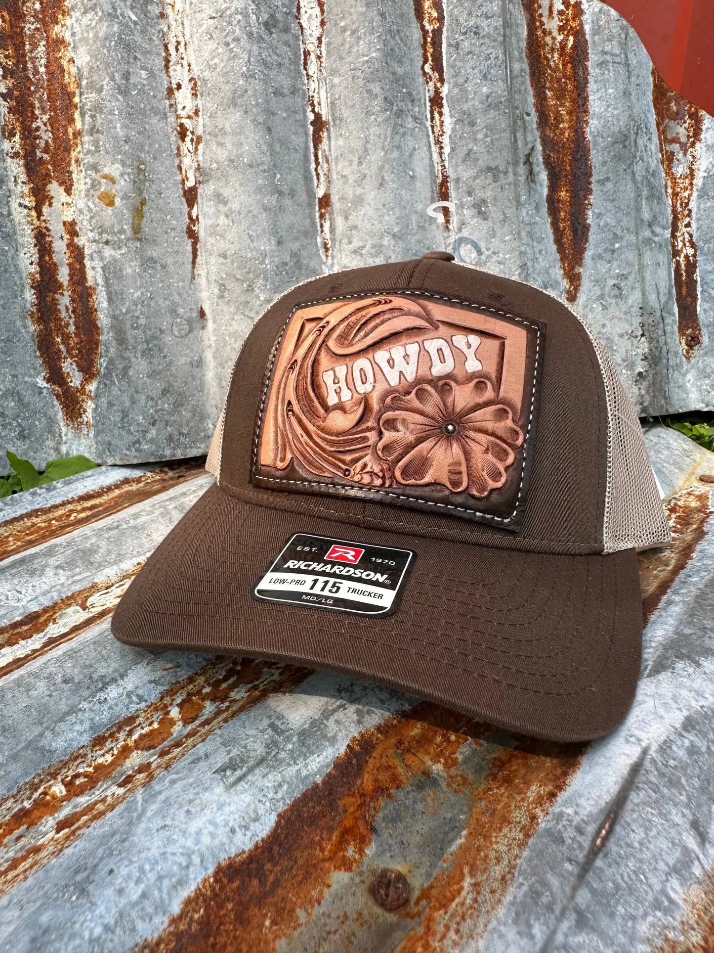 Howdy Floral Hand Tooled Patch Cap The Rodeo Rose