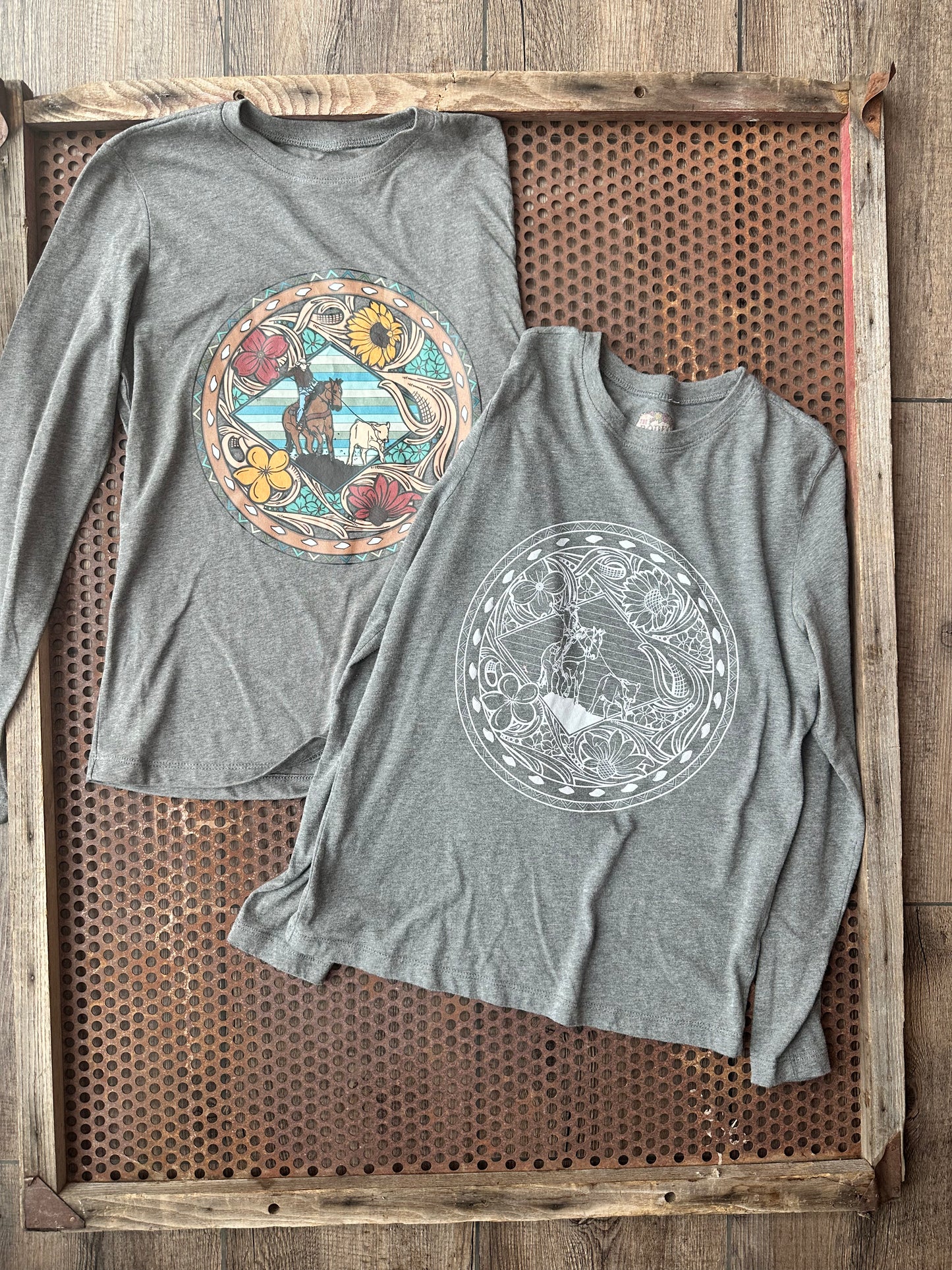 Breakaway Roper triblend long sleeve tee in grey The Rodeo Rose