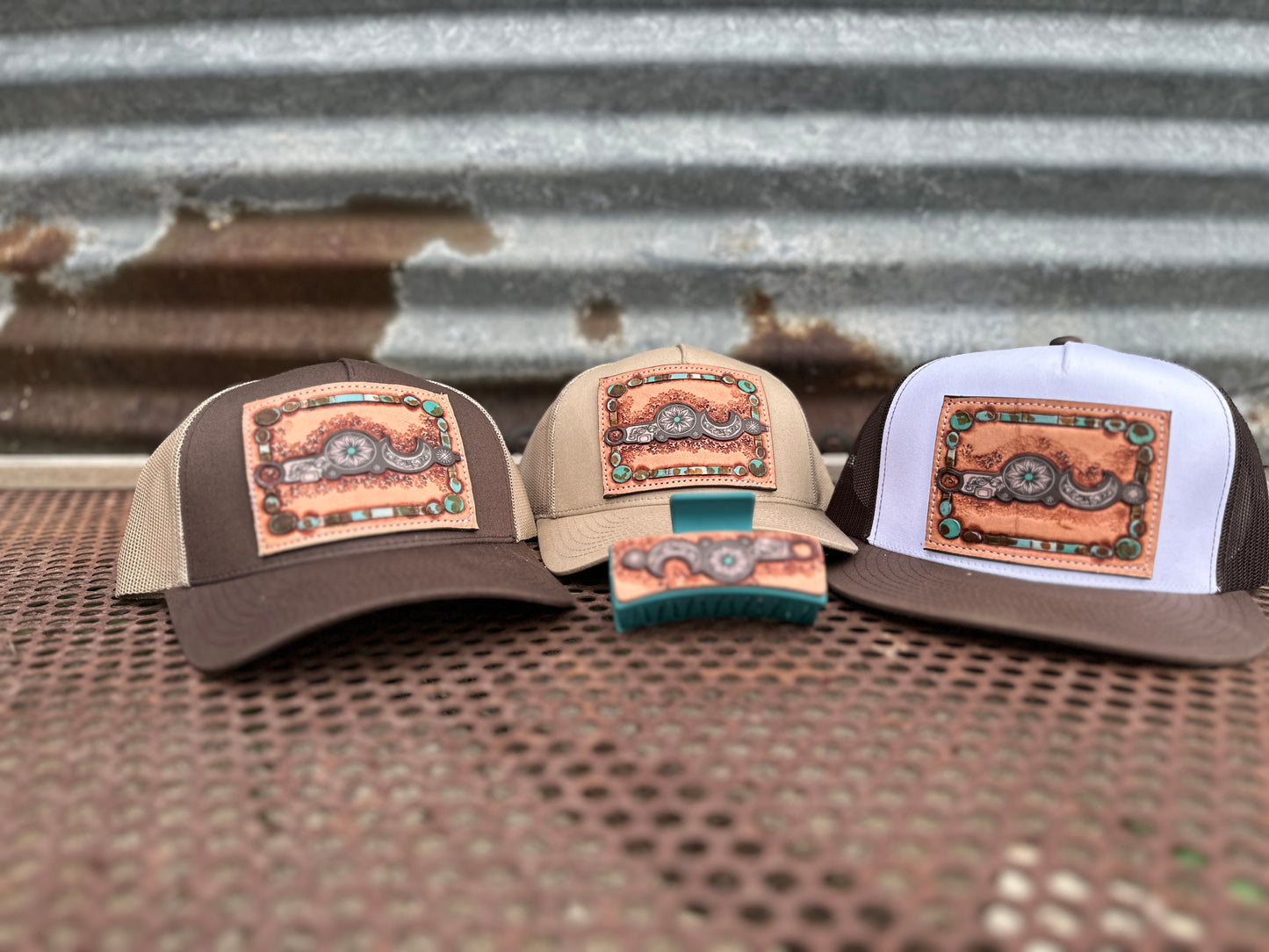 Bridle Bit Hand Tooled Low Profile Trucker Cap