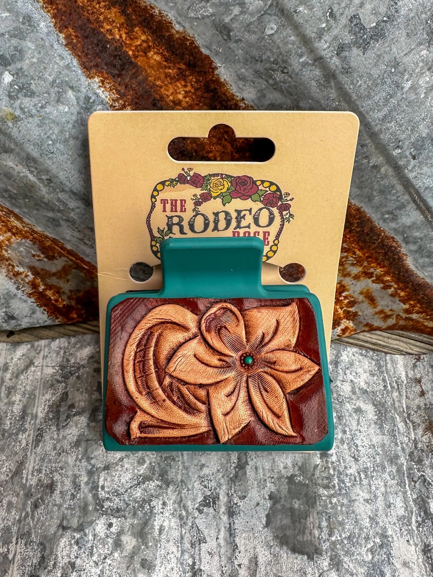 Small Floral Tooled Hair Clip The Rodeo Rose