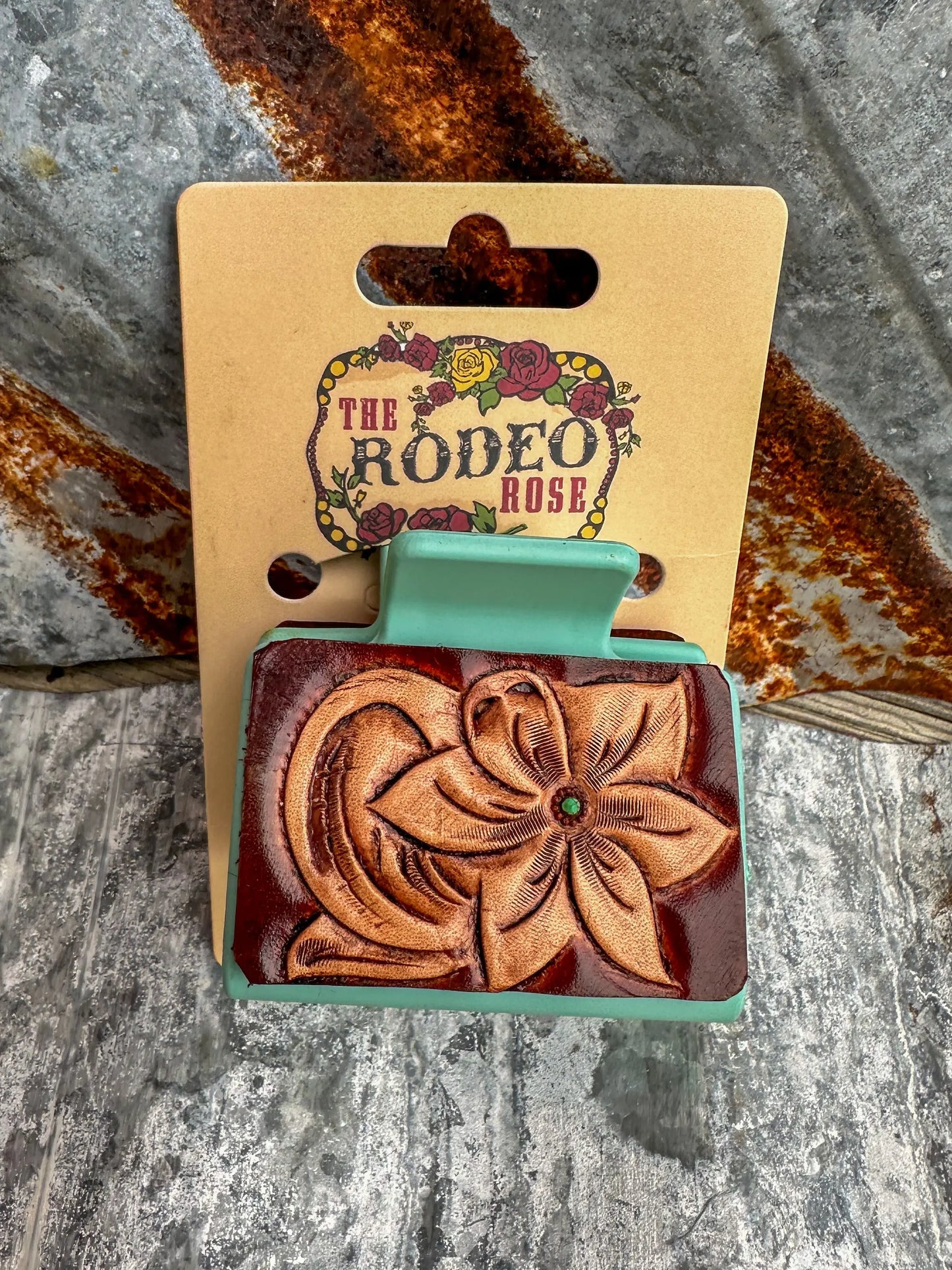 Small Floral Tooled Hair Clip The Rodeo Rose