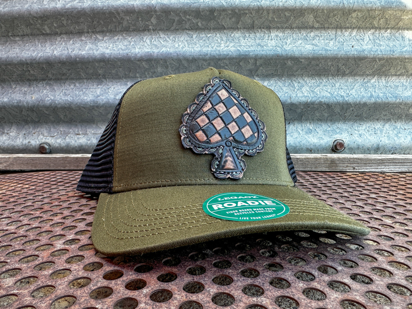 Spade Hand Tooled Cap