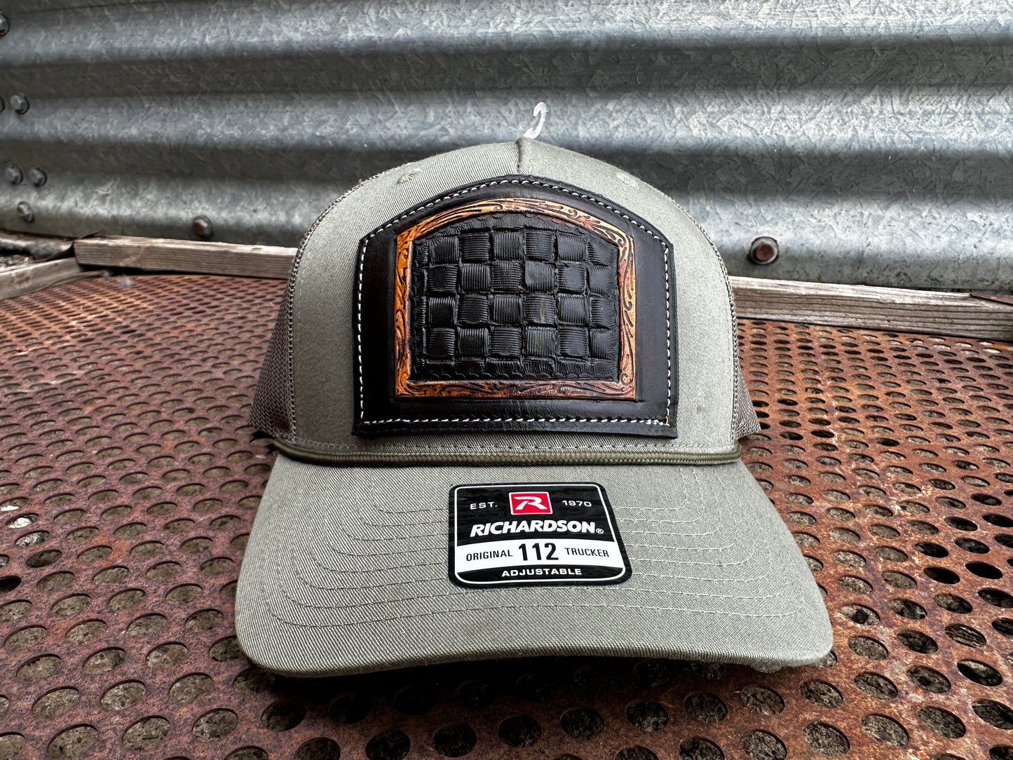 Hand tooled Cowboy Bright Cut Stamped Cap