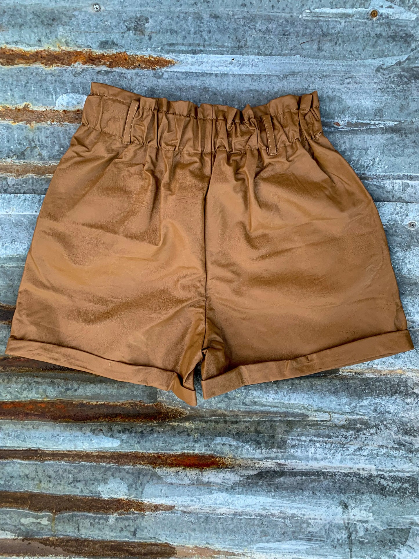 Buckstitch shorts in Tan The Rodeo Rose
