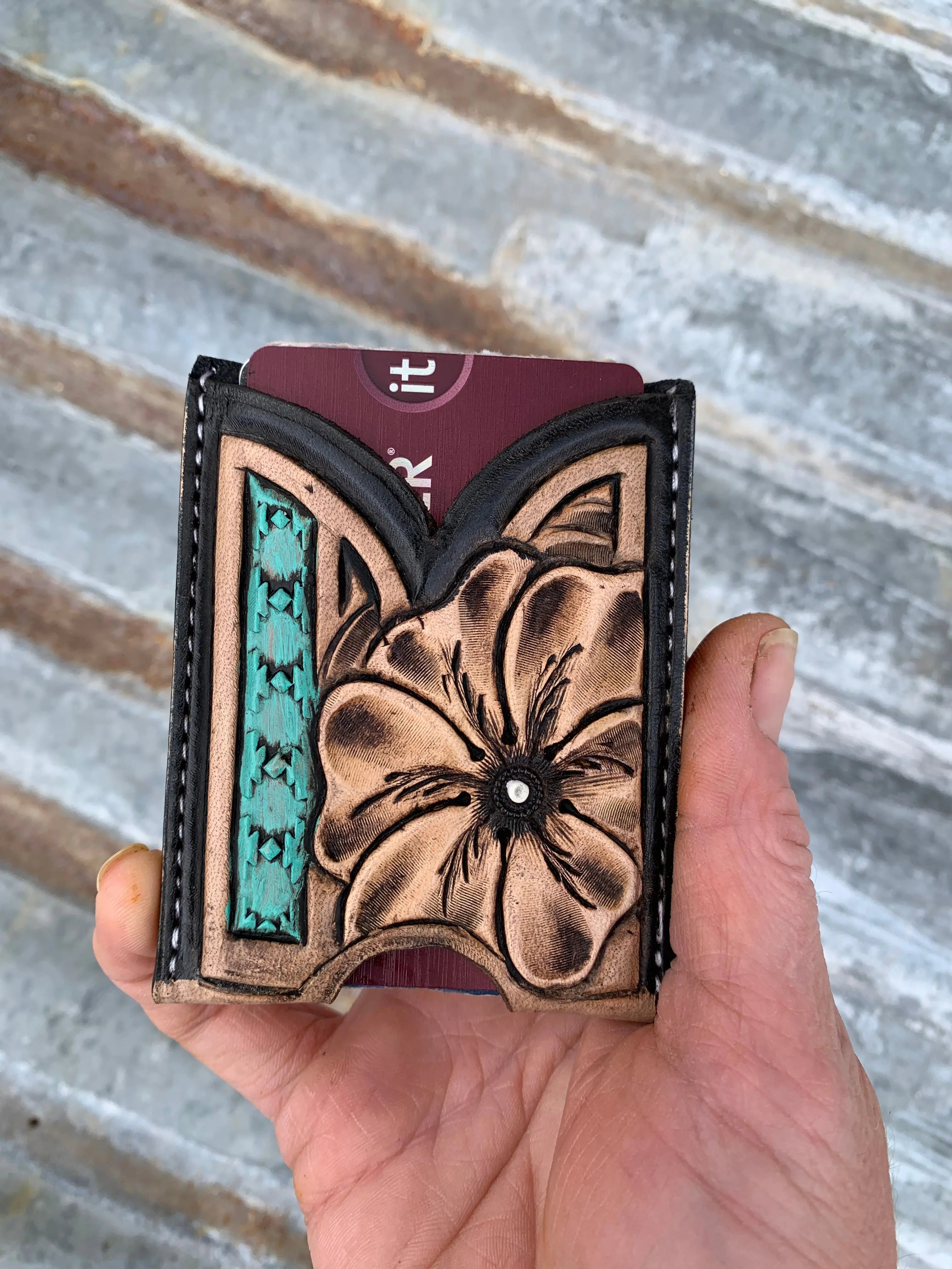 Bar Clip Leather Wallet