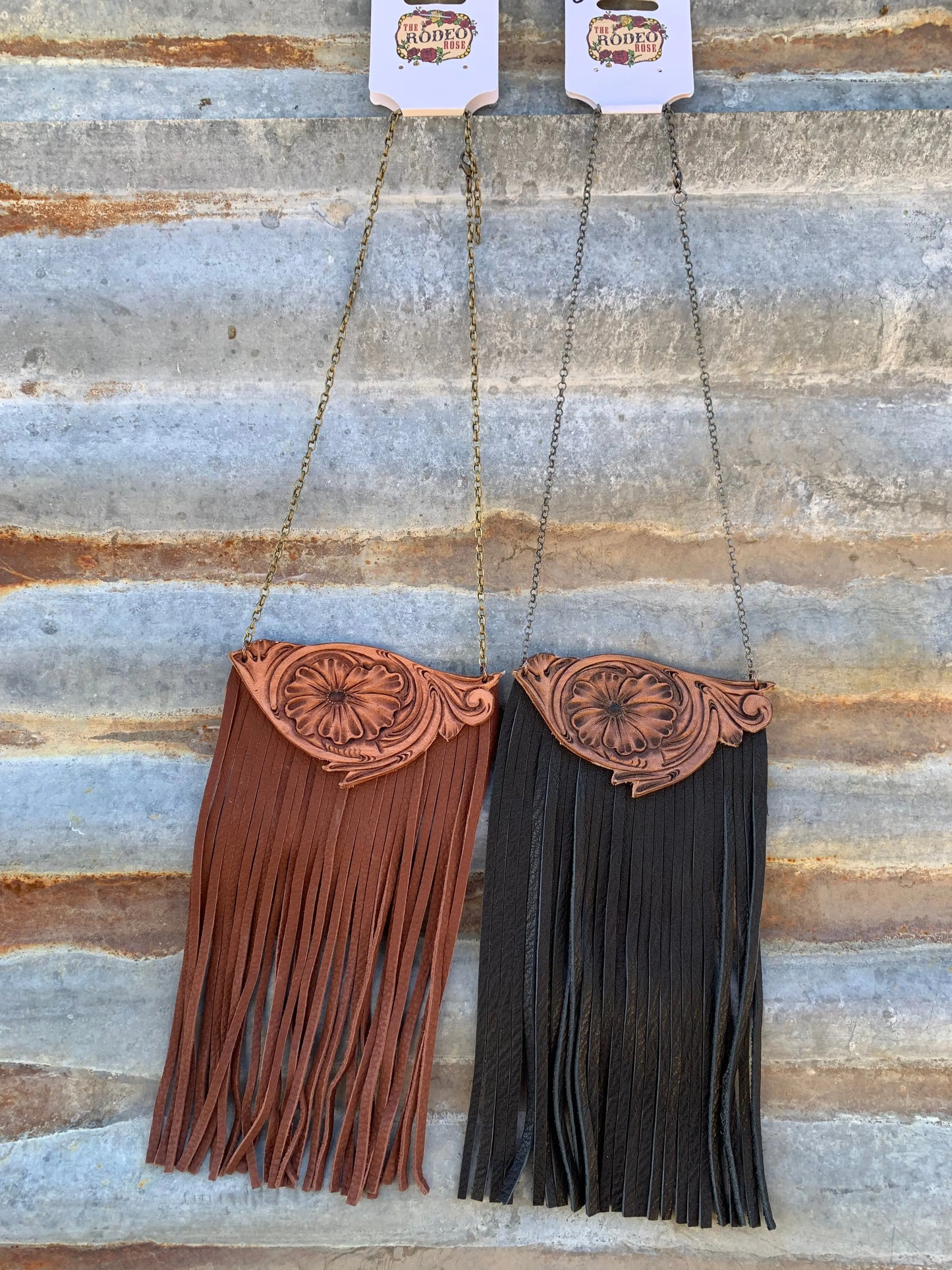 The Anne Tooled Filigree Necklace with Removeable Fringe The Rodeo Rose