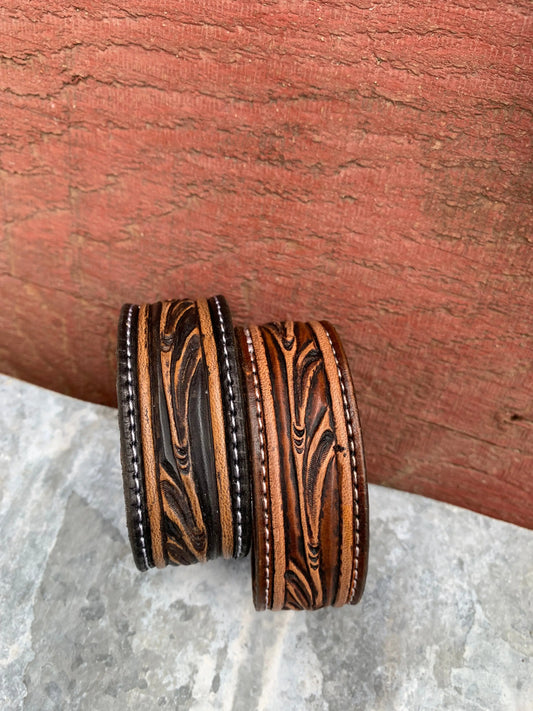 The Vera Hand Tooled Leather Cuff Bracelet The Rodeo Rose