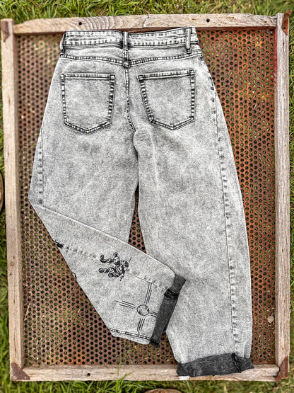 Indian Graffiti Barrel Jeans