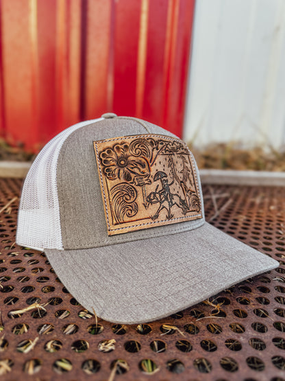 Better Days Ahead Tooled Leather Patch Cap
