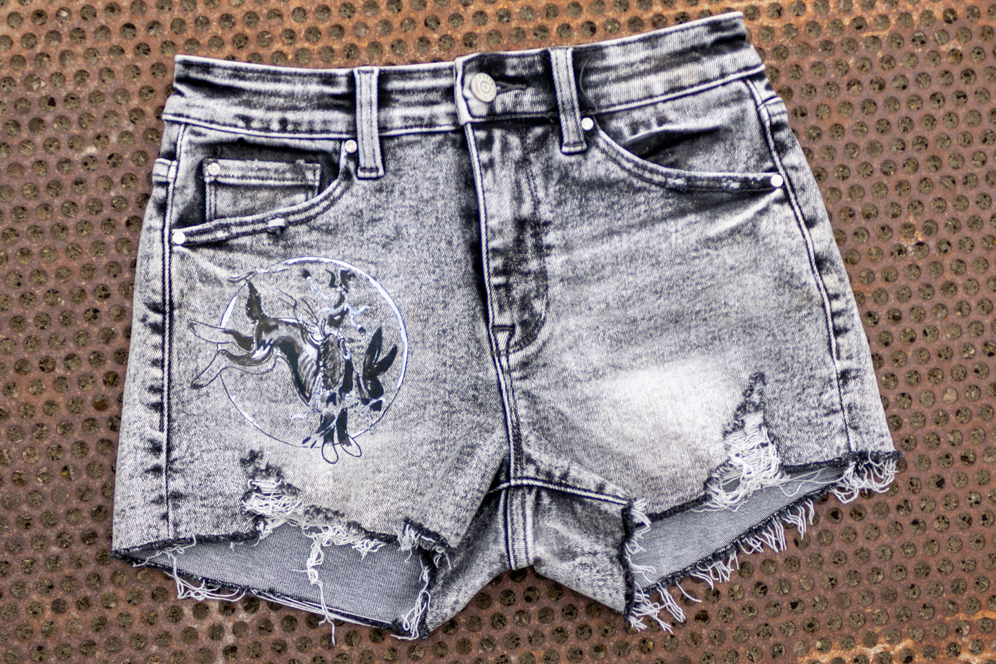 Bucking Jack Rabbit High Rise Denim Shorts
