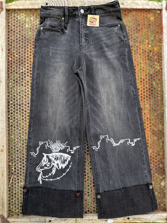 Indian Horse Head A Line Relaxed Jeans