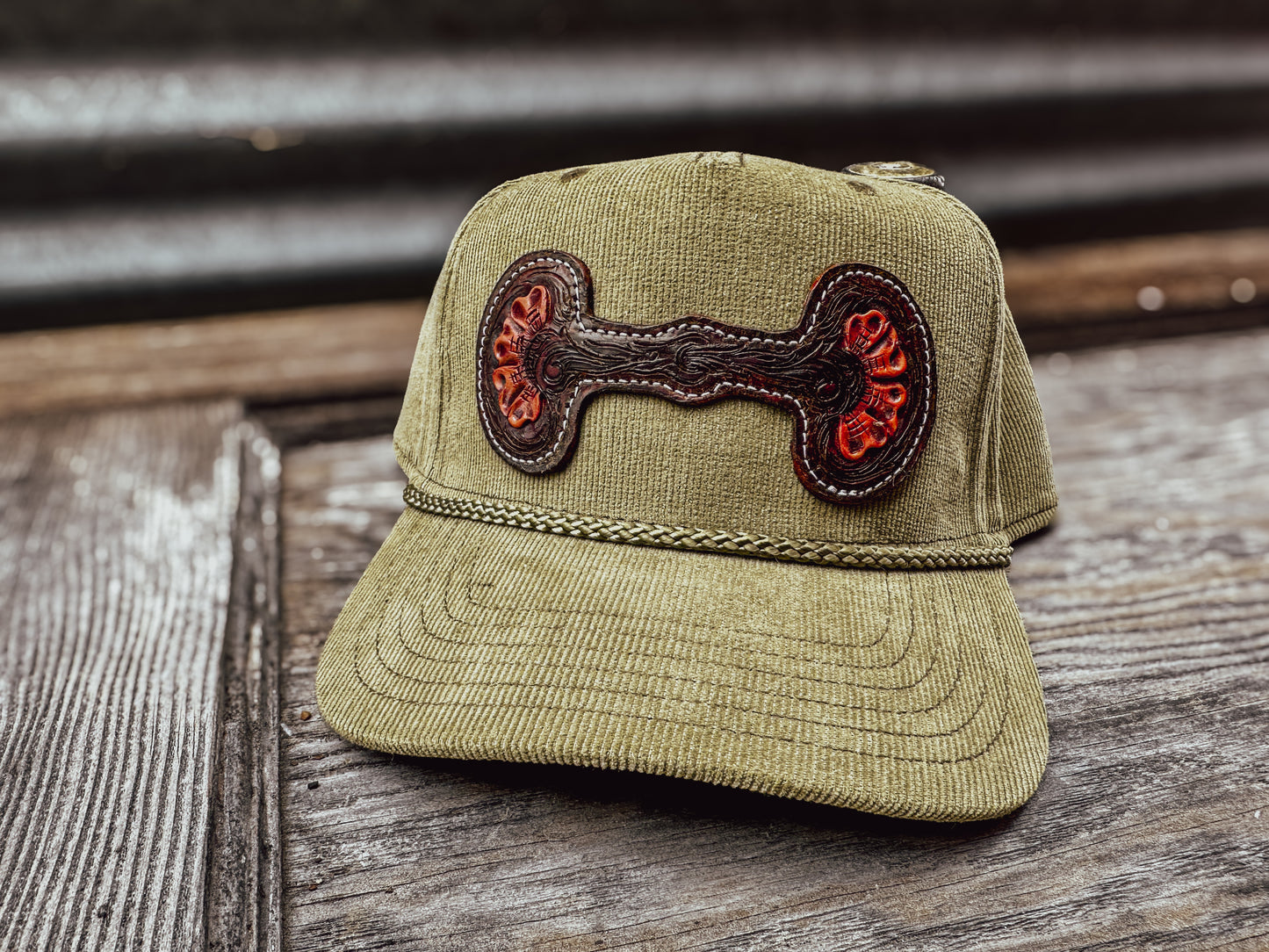 Hand Tooled Leather Snaffle Bit Cap