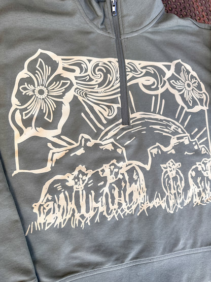 Cattle Call 3/4 Zip Pullover Sweatshirt