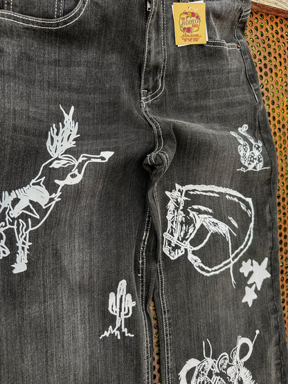 Cowboy Graffiti Palazzo Jeans