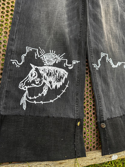 Indian Horse Head A Line Relaxed Jeans
