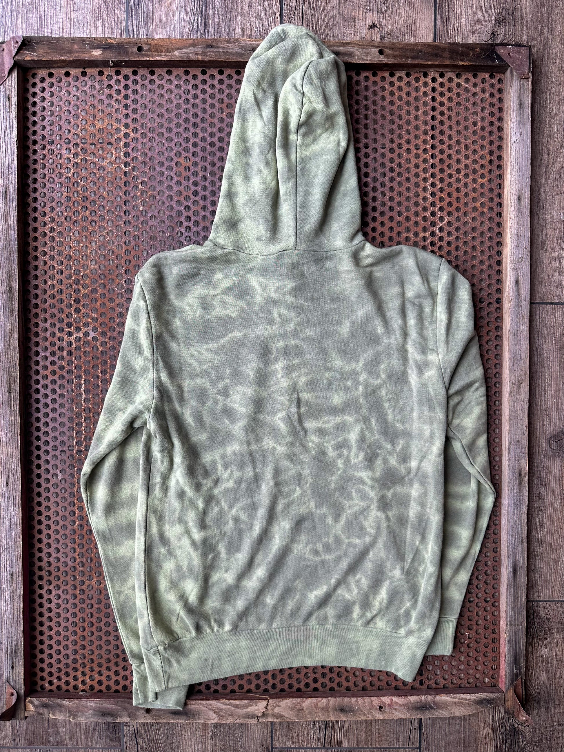 Bareback Horse lightweight terry hoodie in olive tie dye The Rodeo Rose