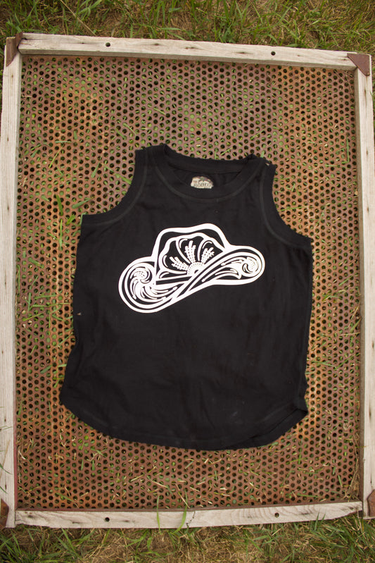 Tooled Cowboy Hat Relaxed Fit Tank