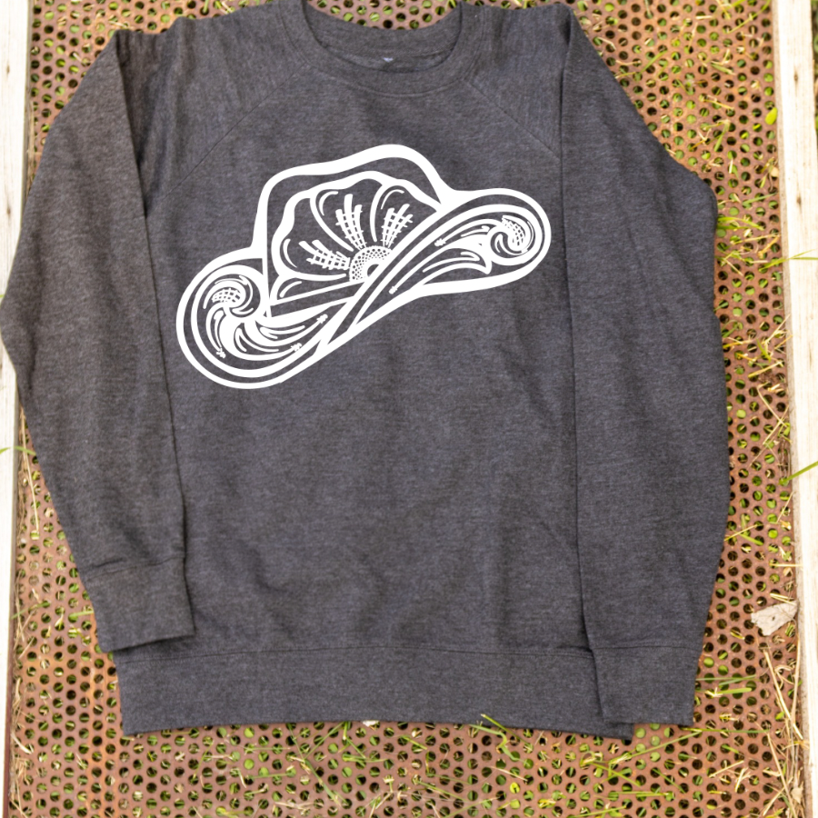 Tooled Cowboy Hat Crewneck Sweatshirt