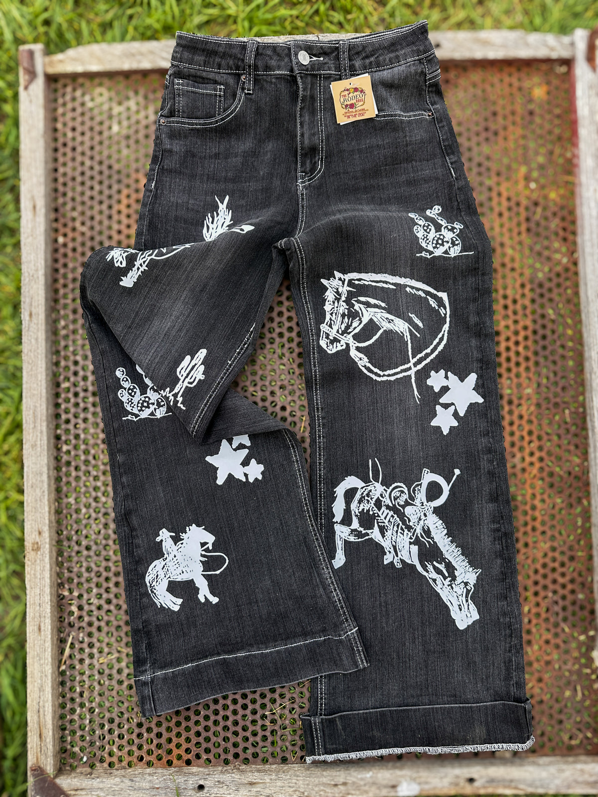 Cowboy Graffiti Palazzo Jeans