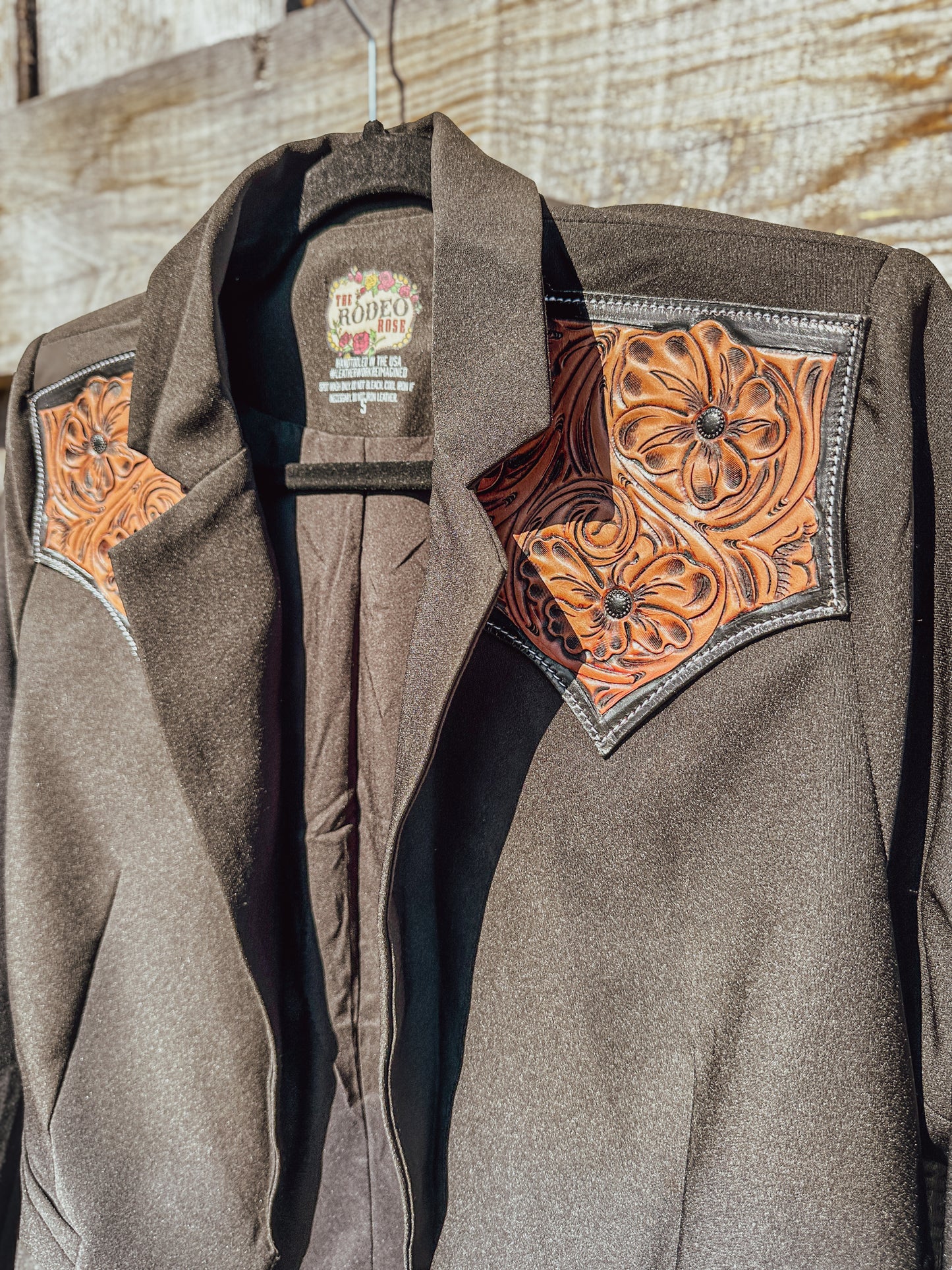 Hand tooled yoke blazer