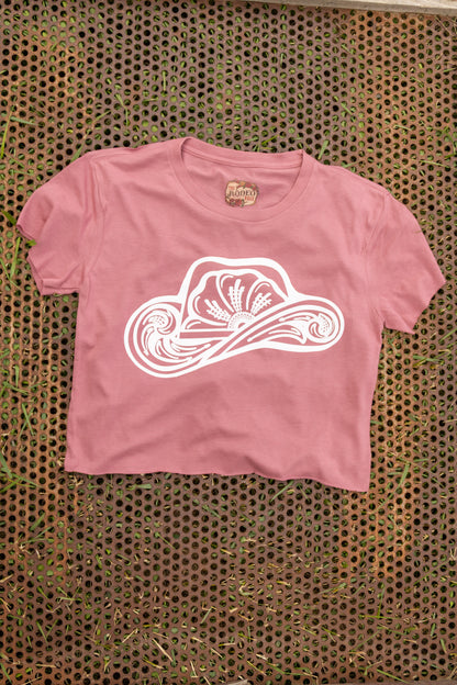 Tooled Cowboy Hat Cut Off Tee
