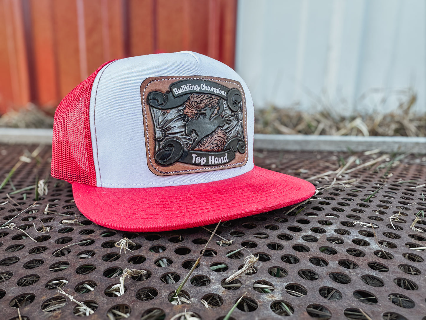 Customizable Tooled Bronc Buckle Cap