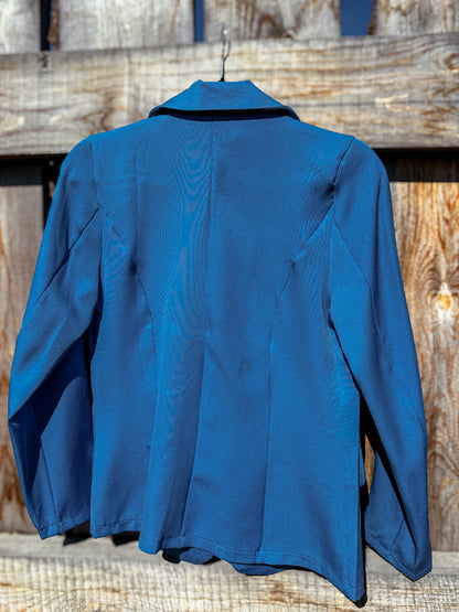 Royal Blue Hand Tooled Lapel Blazer
