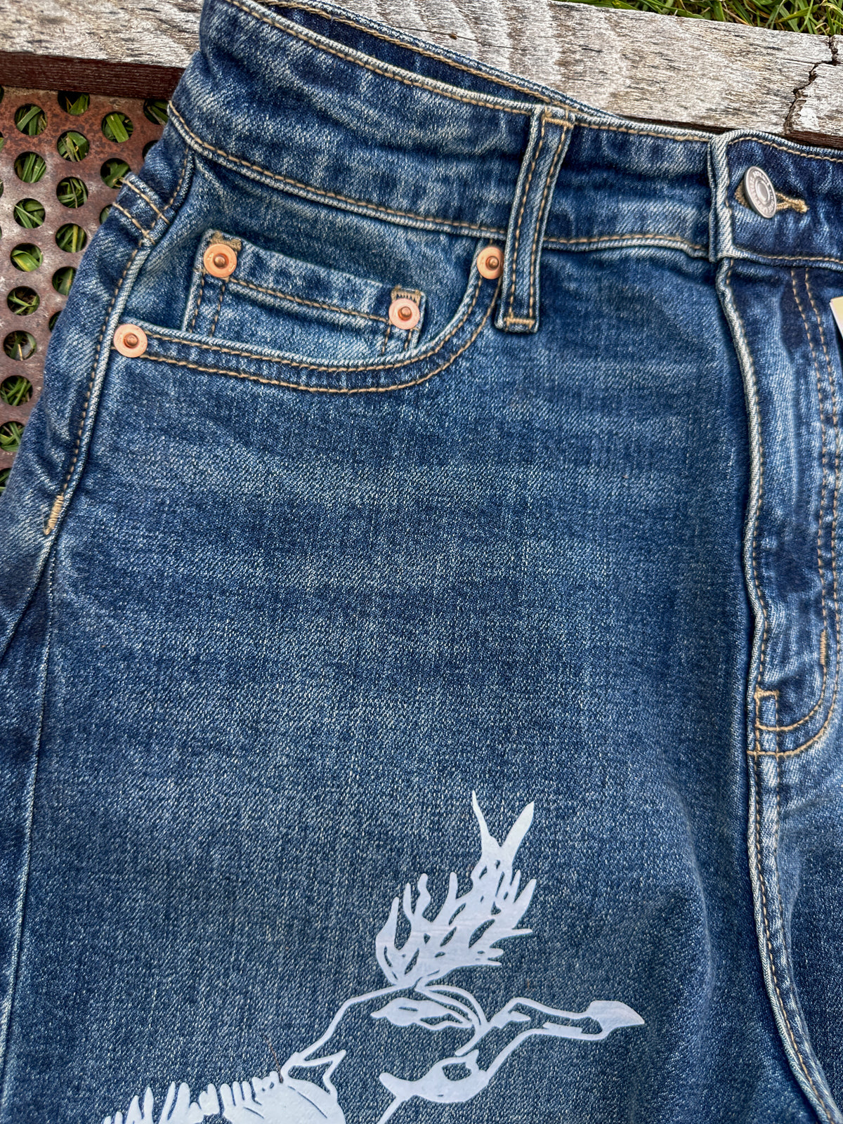 Cowboy Graffiti Barrel Jeans