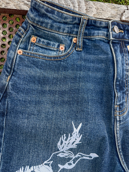 Cowboy Graffiti Barrel Jeans
