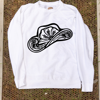 Tooled Cowboy Hat Crewneck Sweatshirt