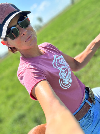 Tooled Cowboy Hat Cut Off Tee
