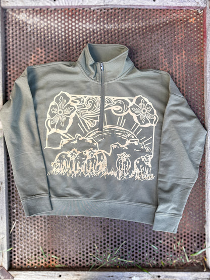 Cattle Call 3/4 Zip Pullover Sweatshirt