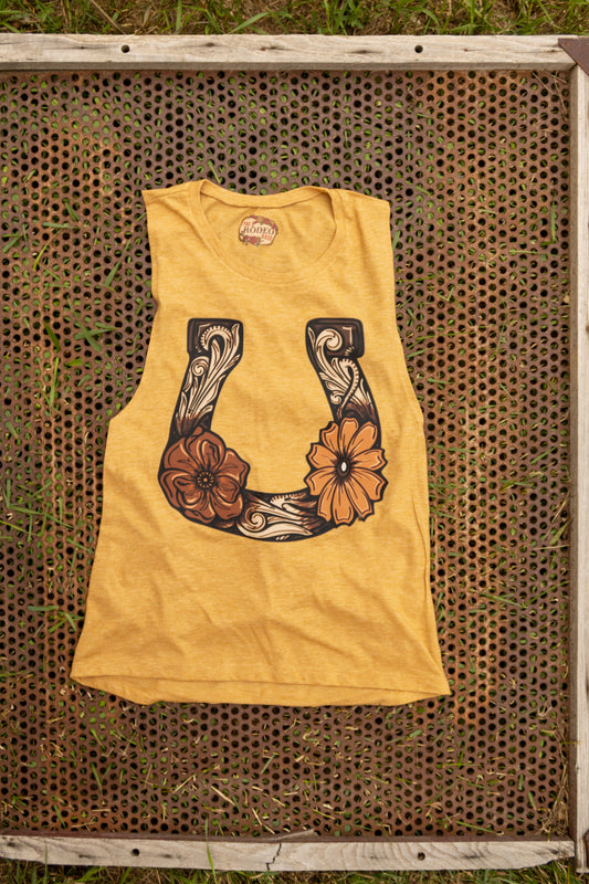 Tooled Horseshoe Muscle Tank