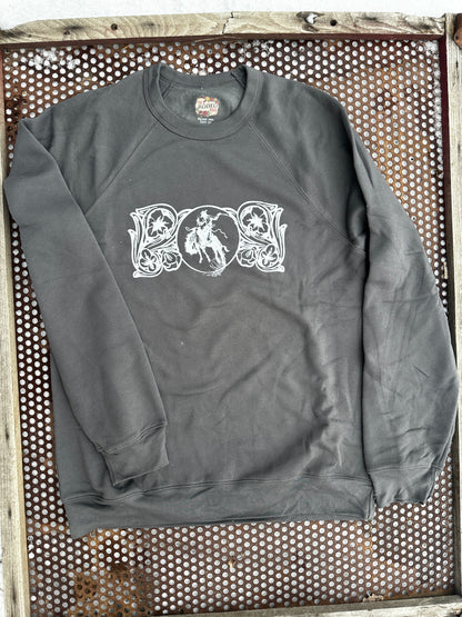 Ranch Bronc crewneck sweatshirt in grey