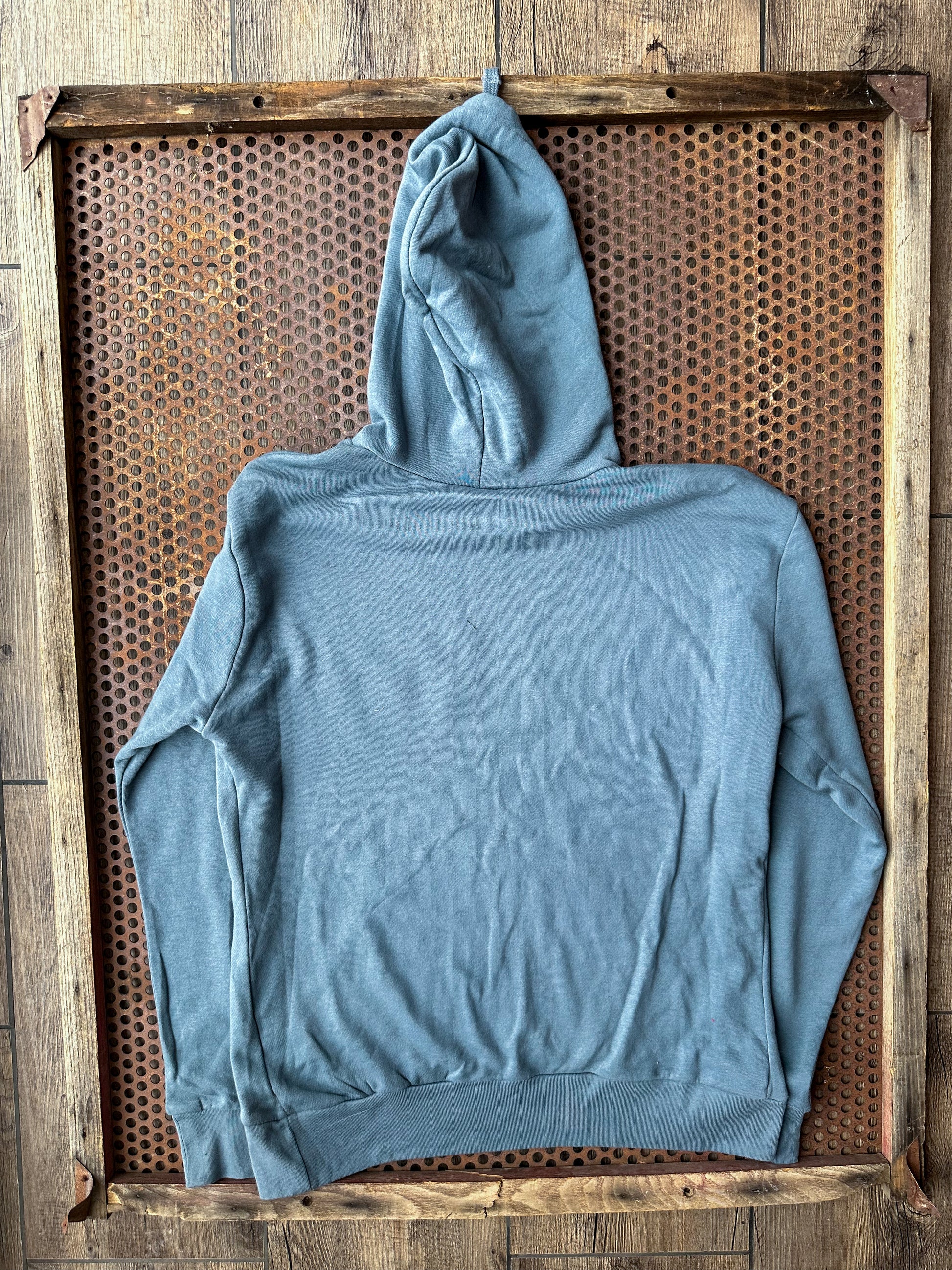 Ranch Bronc lightweight hooded terry sweatshirt in denim  blue The Rodeo Rose