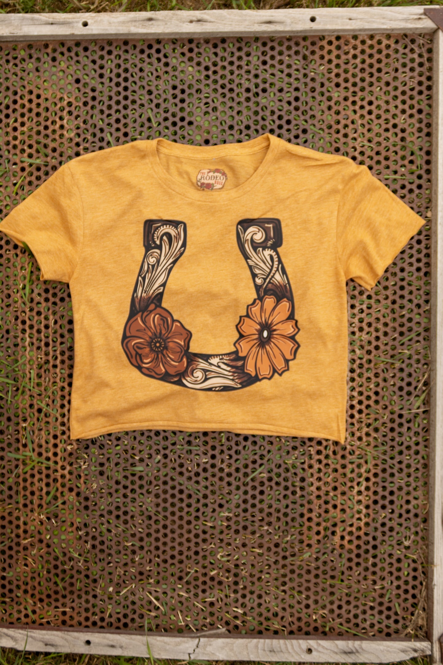 Tooled Horseshoe Cut Off Tee
