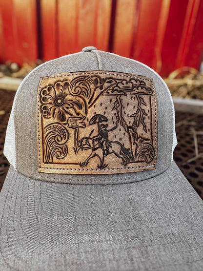 Better Days Ahead Tooled Leather Patch Cap
