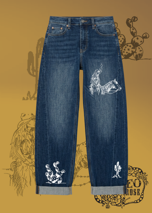 Smoking Cowgirl Barrel Jeans
