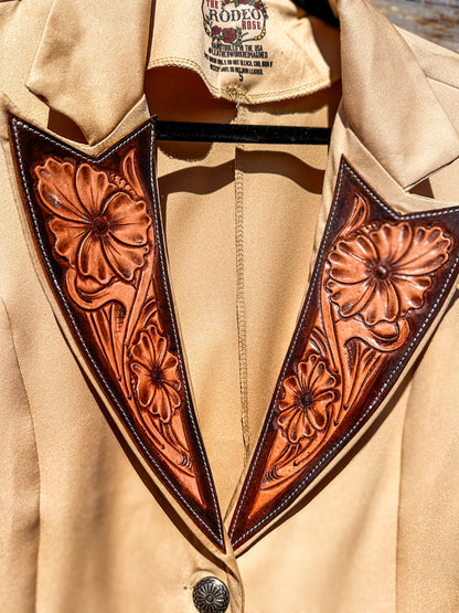 Tan Hand Tooled Lapel Blazer