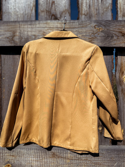 Tan Hand Tooled Lapel Blazer